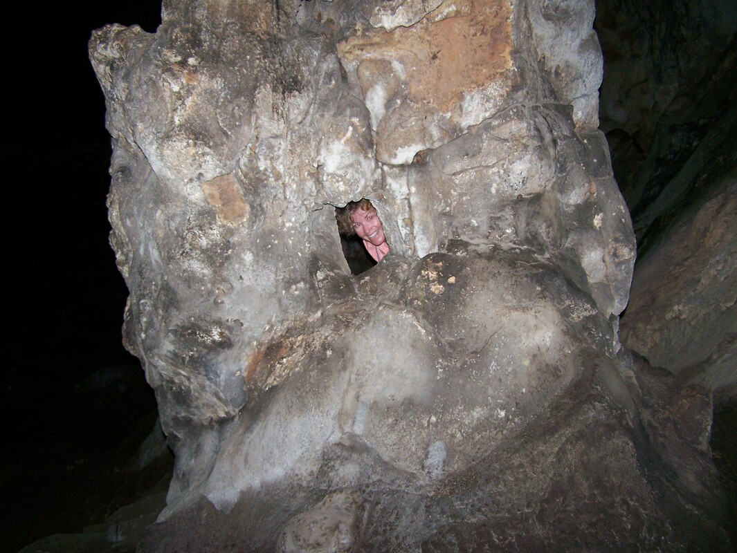 Amy in the Korykion Cave
